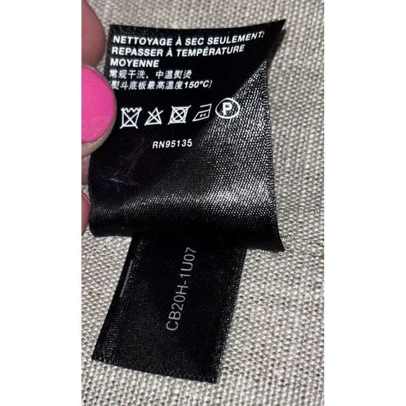 NWOT Lafayette 148 100% Linen Jacket 2XL Blue Khaki Brown $1,498 Leather Straps - Picture 9 of 9